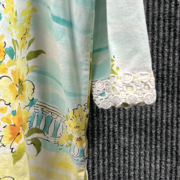 ALFRED DUNNER Shirt Women XL Scenic Lace Knit Top Beach Vacation 3/4 Sleeve READ - Picture 5 of 14